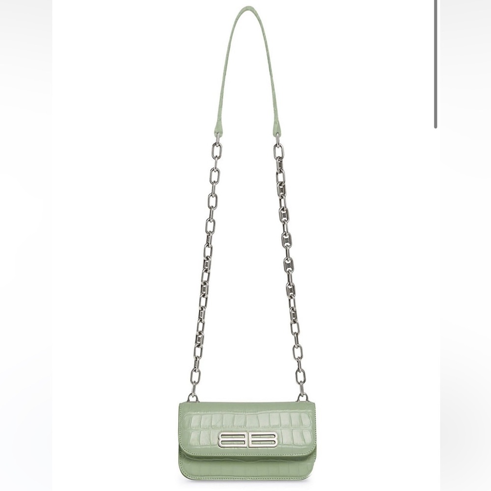 Balenciaga Gossip XS Bag With Chain Crocodile Embossed